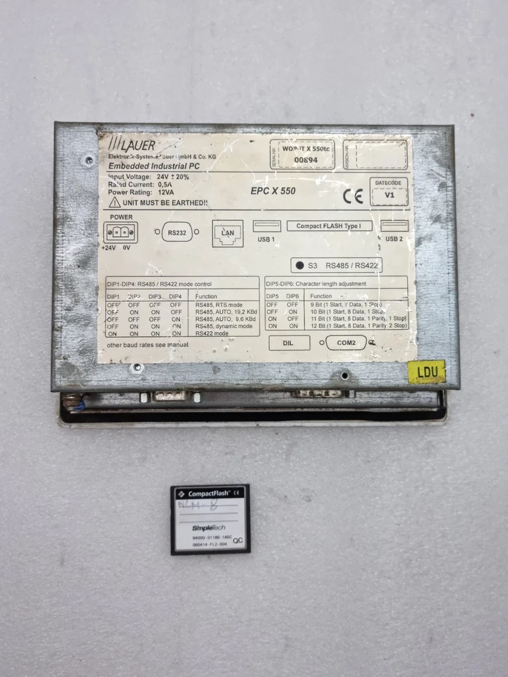 Lauer EPC X 550 Embedded Industrial Pc 24Vdc (Touch Working) For Parts or Repair